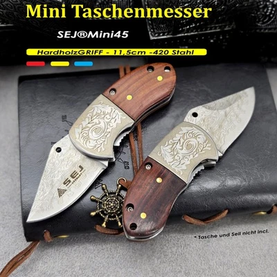 SEJ®GERMANY Exquisit Knife SEJ®Mini45| Designe Muster Klinge und Griff 11,5cm Taschenmesser