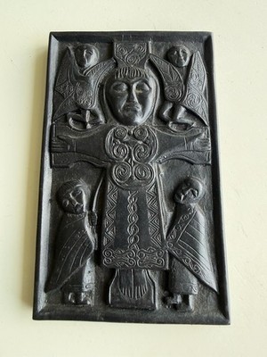 Vintage Owen Crafts Irish Turf Wall Plaque Celtic Bronze Style