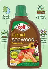 Doff Liquid Seaweed Concentrate Organic Plant Food 1L for Shrubs Vegetables 8.99 per litre
