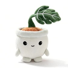 Cute Monstera Plush Potted Plant Toy Kawaii Stuffed Desk Decor Gift