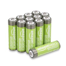 Amazon Basics 12-Pack Rechargeable AA NiMH High-Capacity 12 Pack, Black  1.40 per battery