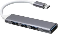 USB C Hub 3.0, 4-Port Adapter Ultra-Slim Dock Splitter Extender for Laptop, iMac