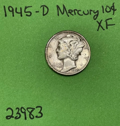 1945 D Mercury Dime 10c 90% Silver XF Extra Fine See Pics