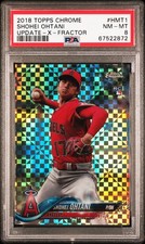 2018 TOPPS CHROME UPDATE X-FRACTOR #HMT1 SHOHEI OHTANI ROOKIE RC 4/99 PSA 8