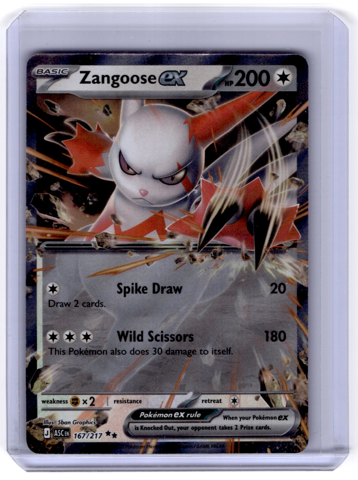 Zangoose ex 167/217 Holo Double Rare ME: Ascended Heroes NM