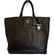 PRADA Vitello Phenix Hand Bag Black With Prada certificate — Not used(RRP£2200)