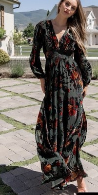 beach print maxi dress Tropical Floral Print Tiered V-Neck Short Sleeve A-Line Maxi Sundress