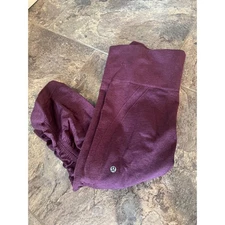 Lululemon Align High Rise Crop Leggings Maroon Ruched Women's Activewear Size 6