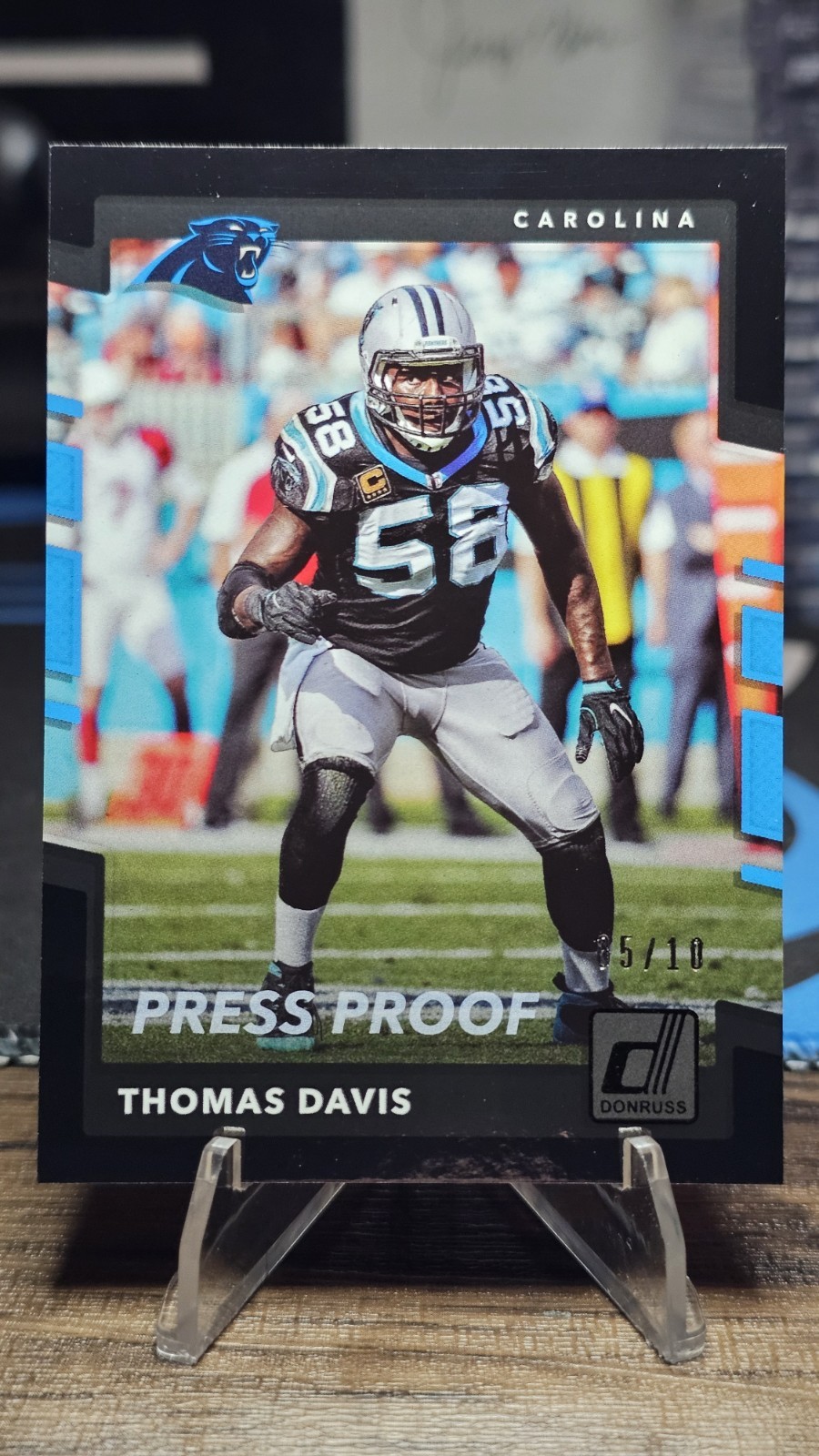 2017 Panini Donruss Thomas Davis #137 Press Proof Black /10 SSP Panthers 🔥🔥🔥