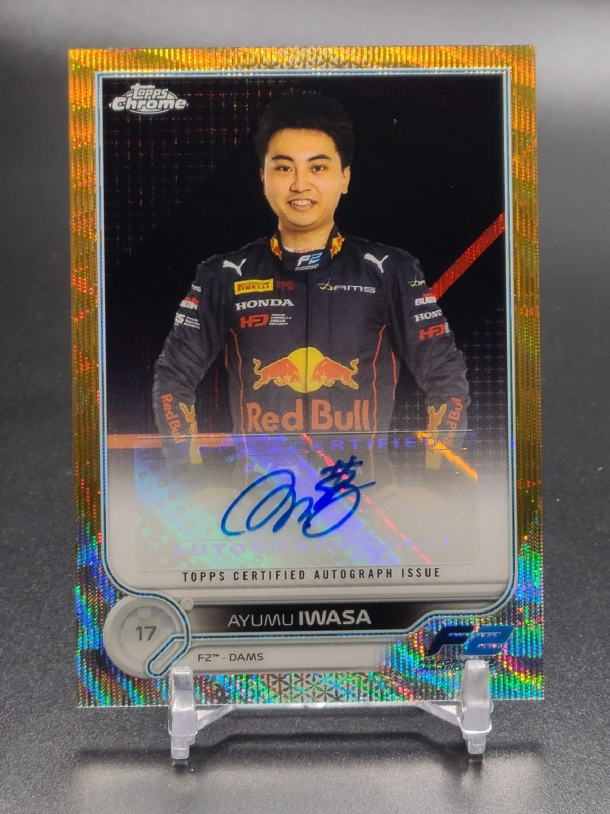 2022 Topps Chrome Formula 1 F1 Ayumu Iwasa Auto Autograph GOLD WAVE /50 F2