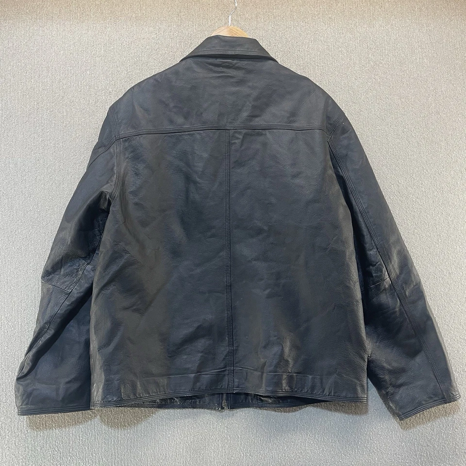 Beyond California Cuero Genuino Negro Motociclista Chaqueta Abrigo Mujer XL Forrado con Edredón Foto 2 de 4