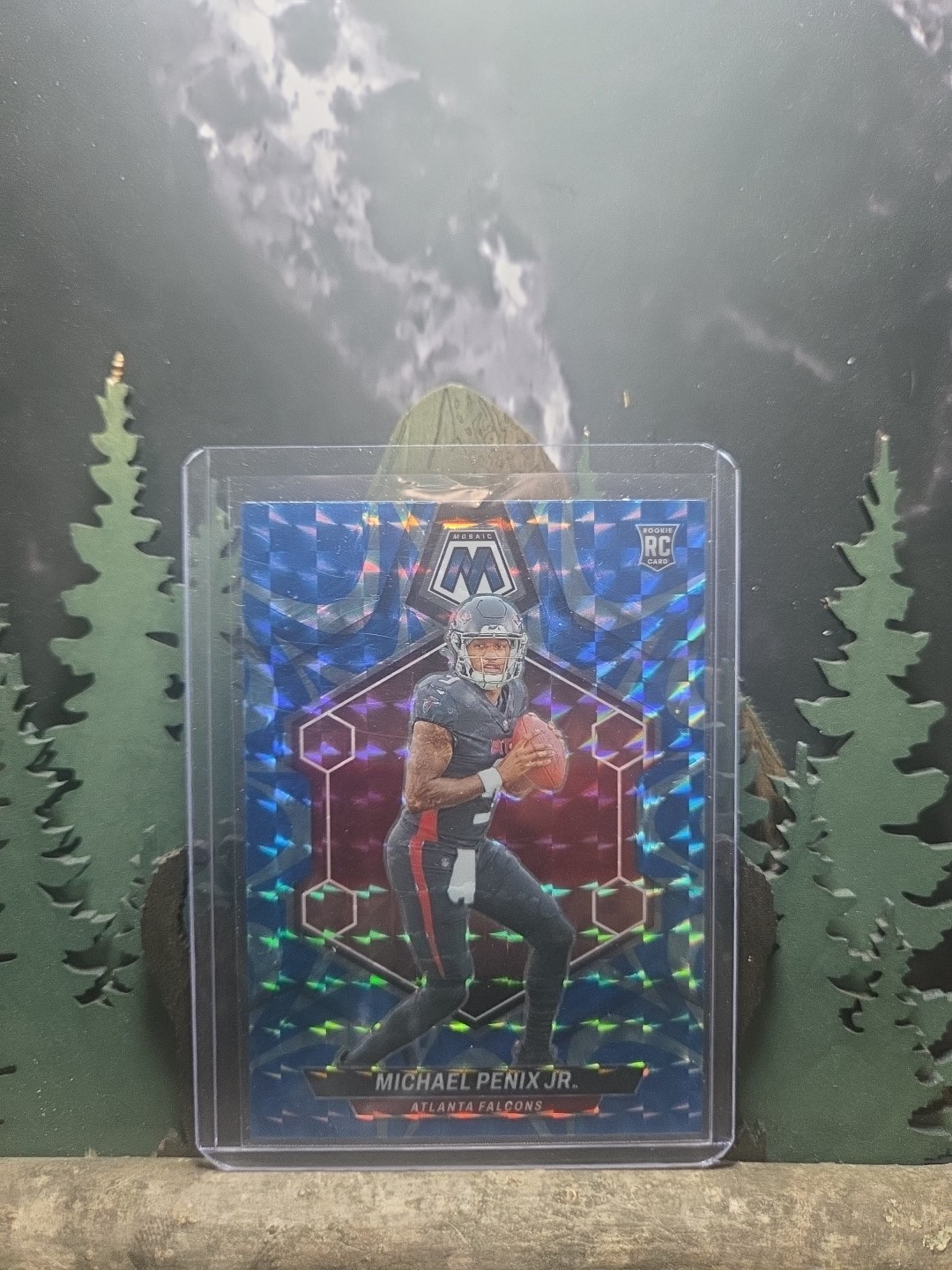 2024 Panini Mosaic - Michael Penix Jr. #308 Reactive Blue Mosaic Prizm (RC)