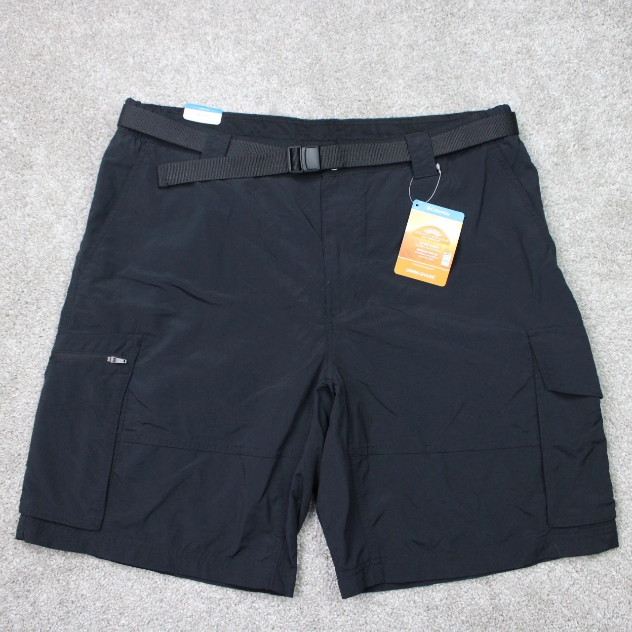 Columbia Shorts NWT Mens 38 Black 10" Kestrel Trail Cargo Nylon Hiking Outdoor