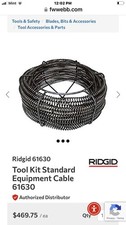 RIDGID A-62 (61630) C-10 7/8" Cable Kit for K-60SP, K-1500, K-1500SP