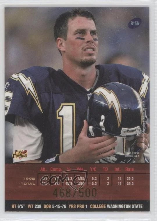 1999 Playoff Prestige SSD Repeat Performers Spectrum Purple /500 Ryan Leaf #B156 - Image 2 of 2