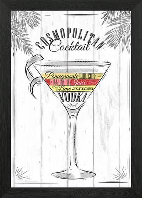 cosmopolitan cocktail Framed Wall Art Poster Canvas Print Picture