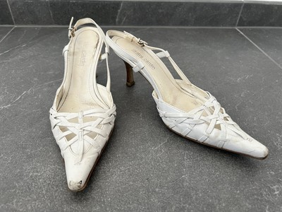 Weiße Slingback Damenschuhe mit Absatz von Pierre Cardin Gr. 37