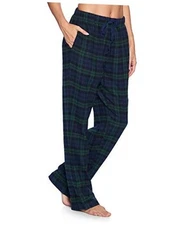  Women's Super Soft Flannel Plaid Pajama Sleep XX-Large Navy Blackwatch Plaid