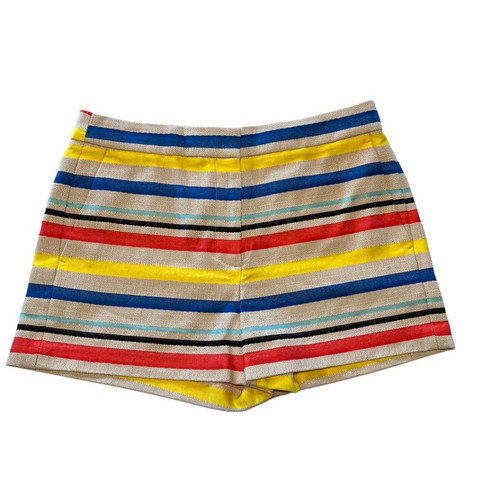 J. Crew Women's Jacquard Basketweave Colorful Striped Shorts Size 6 NWT