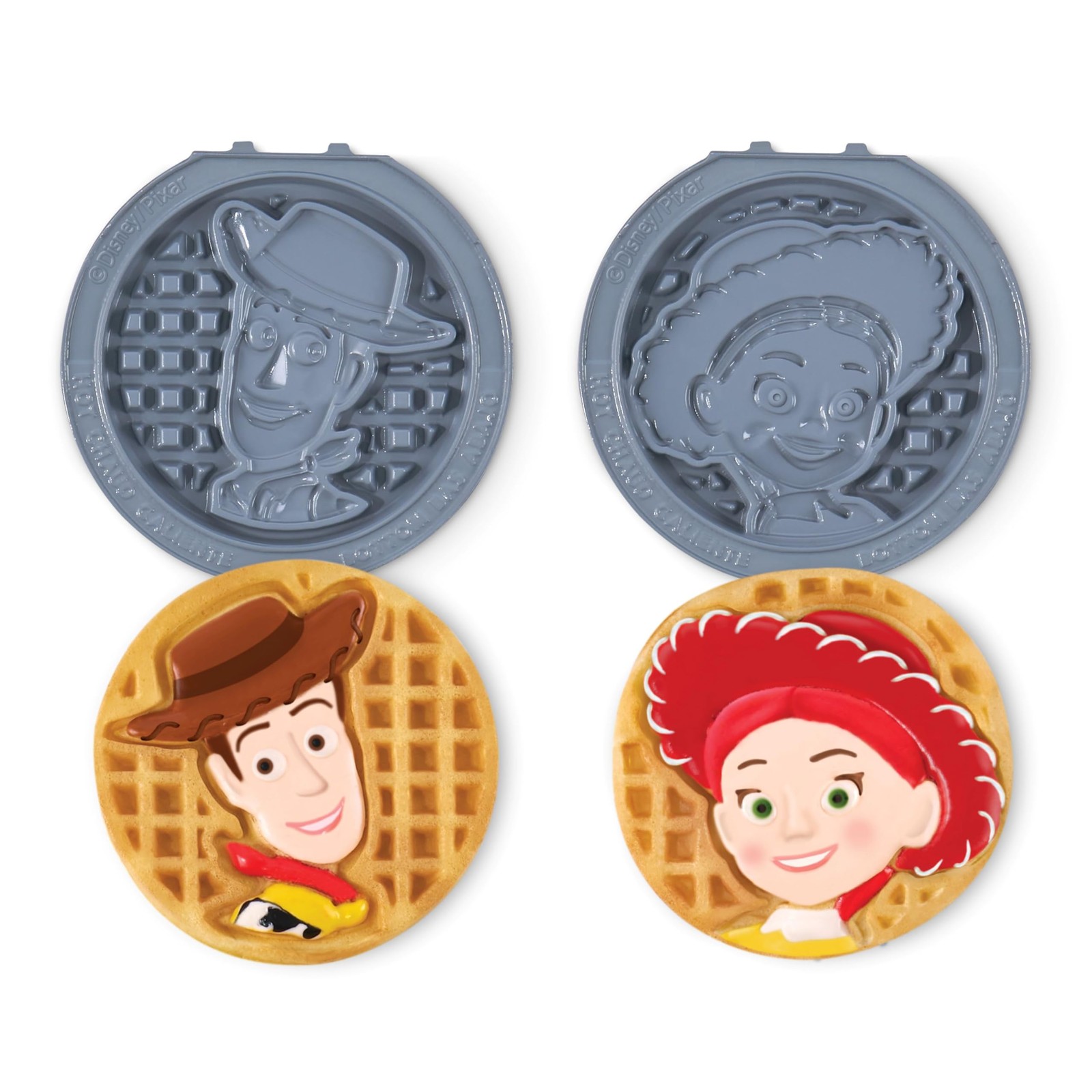 Waffle Maker Plates 4 Inch Ceramic Coating 2 Pack Winnie Piglet DIWP00106 Disney