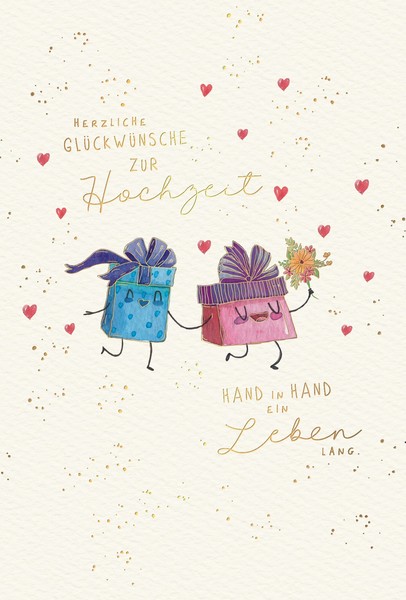 Hochzeit Skorpion's Art Karte Mit Briefumschlag Hand In Hand Ein Leben Lang-image
