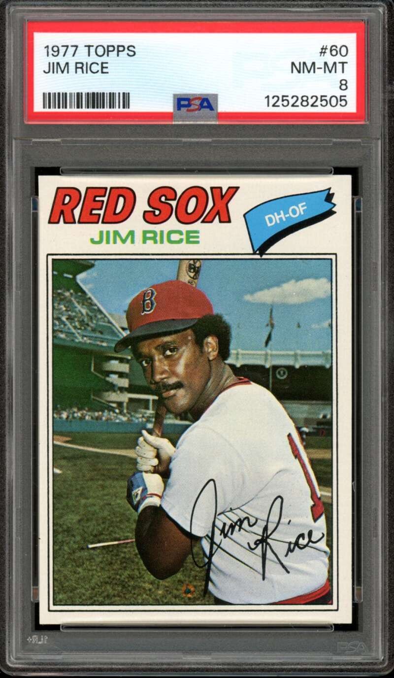 1977 Topps #60 Jim Rice Red Sox HOF PSA 8 NM-MT
