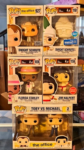 Funko Pop The Office LOT (5) Dwight Schrute FYE, Florida Stanley, Toby Michael
