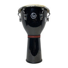 Latin Percussion Traditional Oak Djembe - Black Holo Chrome