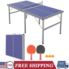 Professional Table Tennis Tables 6FTx3FT Portable Ping Pong Table Game with Net