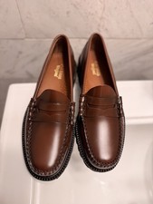  135 G.H. Bass Weejuns Larson Lug Shoes men  s 7.5 D Brown Leather Penny Loafer