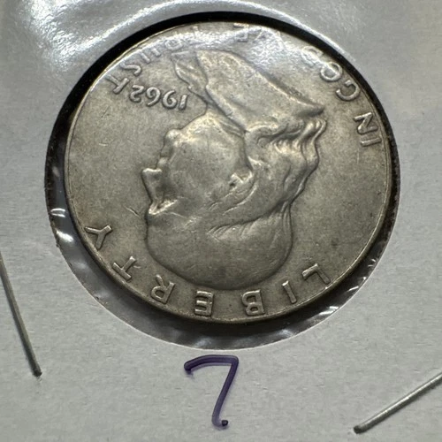 FRANKLIN HALF DOLLAR, 1962-D, 90% SILVER