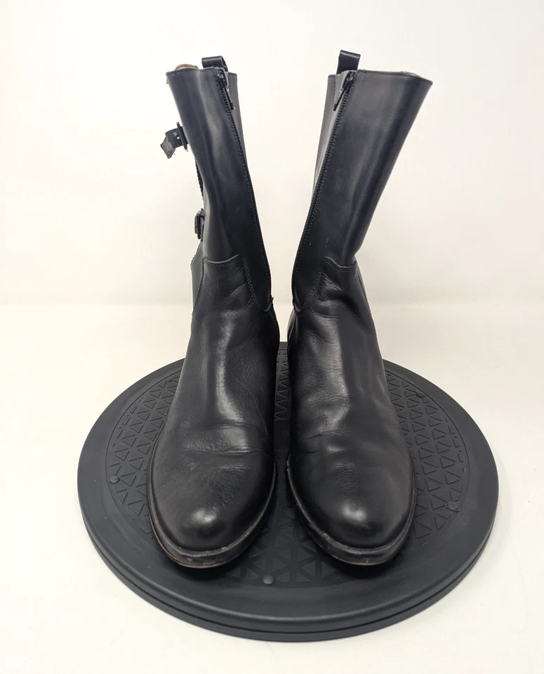 Botas Corso Como SHEPPARTON Cuero Negro Medio Pantorrilla Cinturón Foto 3 de 4