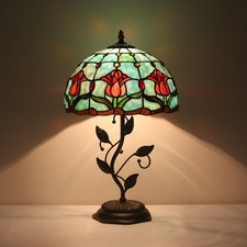 TFNTCYG Tiffany Table Lamp,Tulip Table Lamp,12X12X19 Inch Tiffany Style Stain...