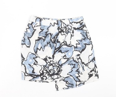 Love & Other things Damen A-Linien-Rock blau geometrisches Polyester Größe S Reißverschluss
