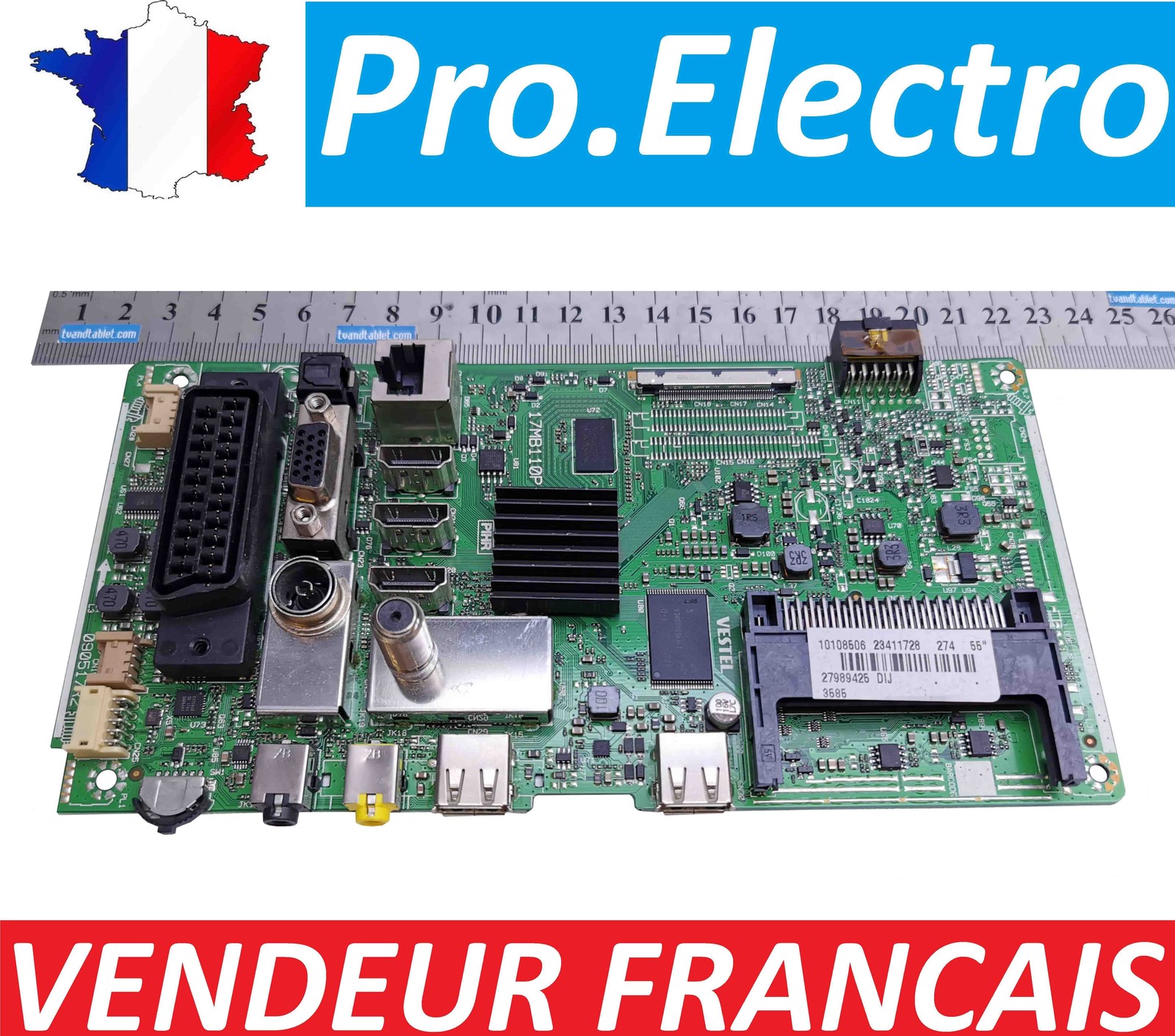 Motherboard TV Toshiba 55L3763DG pièce électronique 17MB110P code 23411728 MT
