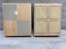 Hero Arts Solid Blocks and Textures  Square Of Four Wood Rubber Stamps Set Of 2