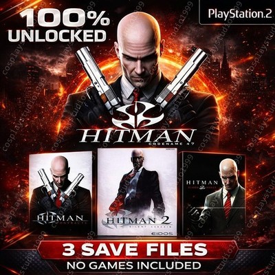 Hitman 2 Silent Assassin Contracts Blood Money PS2 Memory Card Save 100%