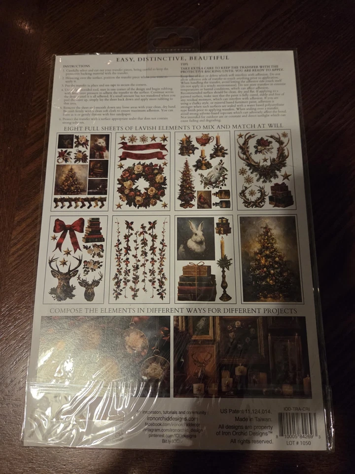 Iron Orchid Designs Crimson Velvet Transfer Set 8 Sheets New - Image 3 of 4