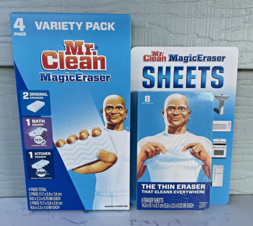 Mr. Clean Magic Eraser Thin Dry Sheets 8 Ct + 4 Variety Pack