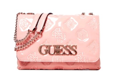 GUESS CHIC Convertible Flap Lack Rosa, Damentasche Handtasche Schultertasche 
