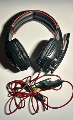 PBX Gaming Headset With Microphone Wired  Cushioned Ear Pads Adjustable 1E