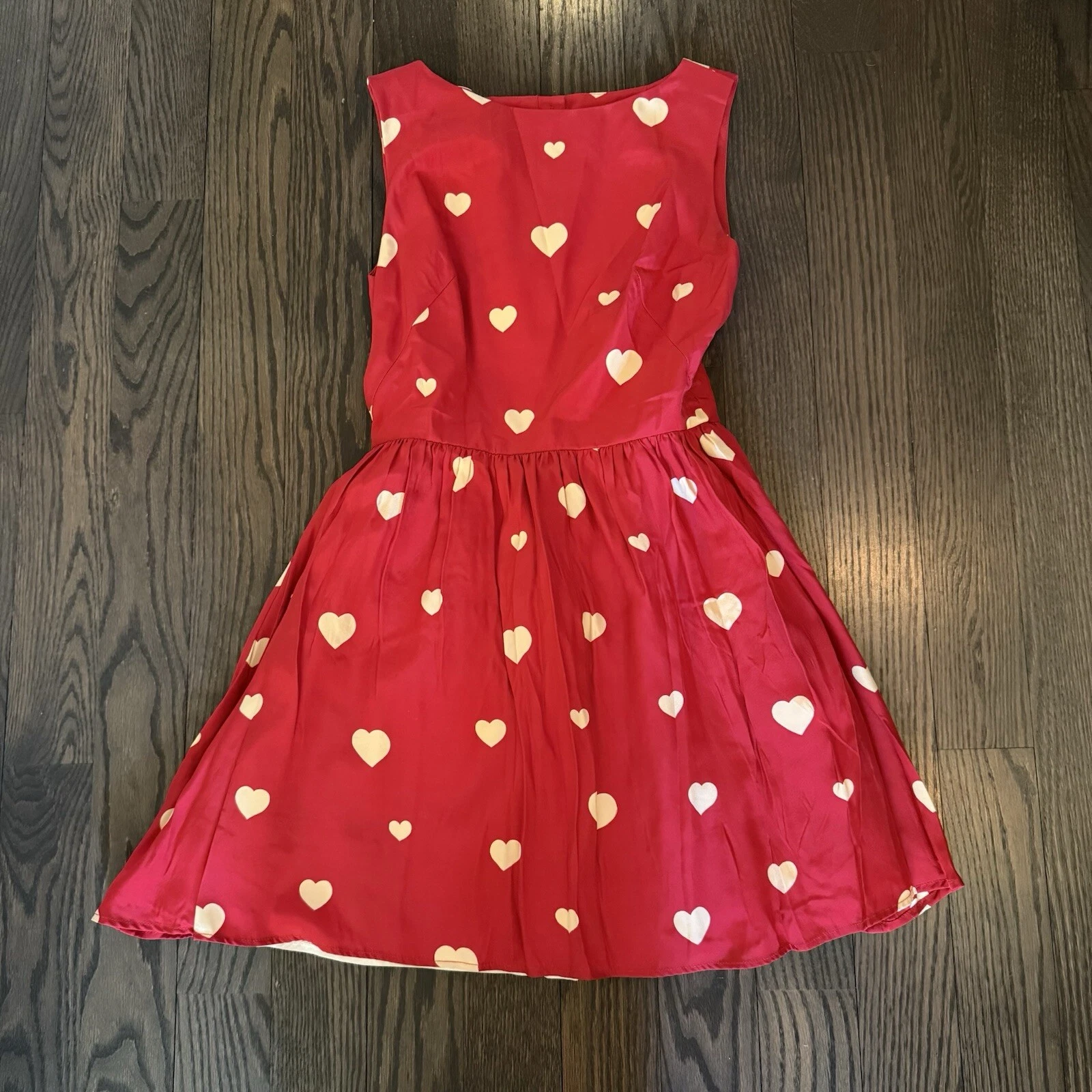 VALENTINO Rachel Antonoff RARO mini abito cuori rossi e bianchi taglia 0 vendita al dettaglio ~ $ 400