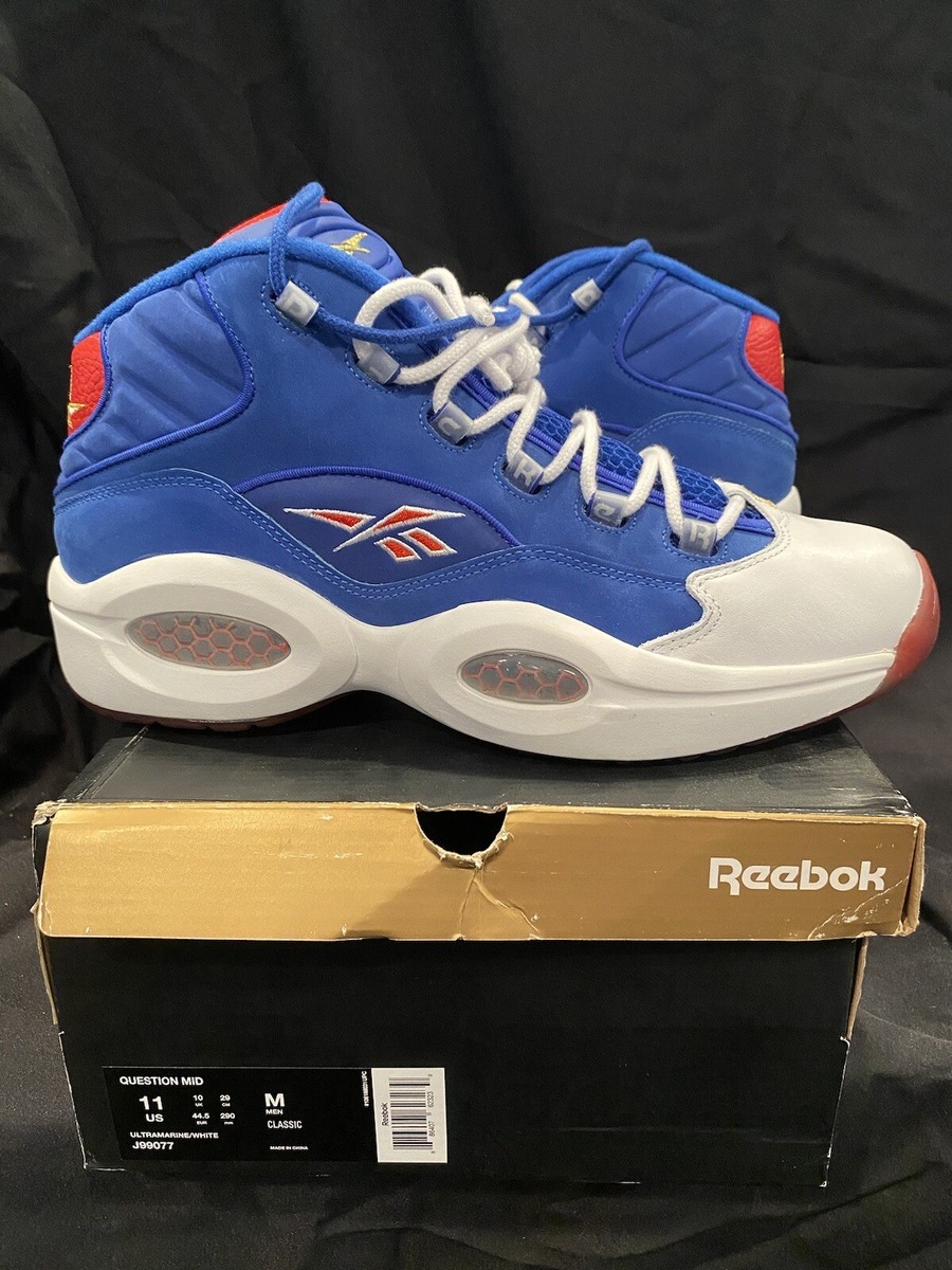 REEBOK QUESTION MID USED SIZE 11 IVERSON PACKERS ULTRAMARINE BLUE