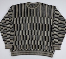 Vintage 90s Prot g  Collection Multicolor Texture Pattern Knit Sweater Vtg USA