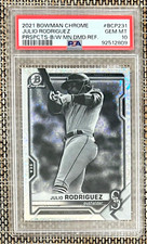 2021 Bowman Chrome Julio Rodriguez Prospect Black&White Mini-Diamond SP PSA 10💎
