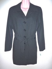 NWT 318 Trina Turk Lightweight Black Belted/Trench Style Jacket 10