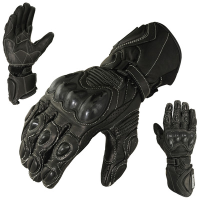 Motorradhandschuhe Motorrad Rennsport Tourenbiker Pro Rindsleder schwarz 1655 Med