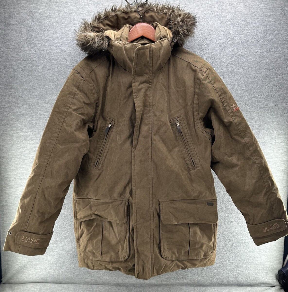 DEBENHAMS MAINE NEW ENGLAND Men's Edenbrook Down Filled Brown