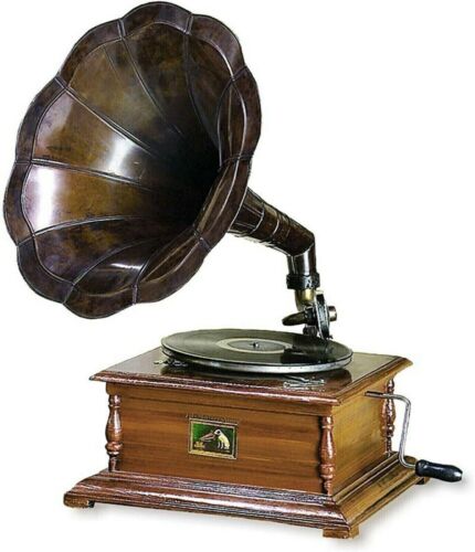 Vintage HMV Vinyl-Grammophon-Spieler, funktionierendes Grammophon, antikes... - Bild 1 von 4