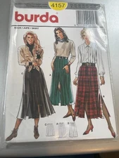 Burda Pattern 4157 Misses Pleated Skirts in 2 Lengths w/3 Variations  Sz 8- 20